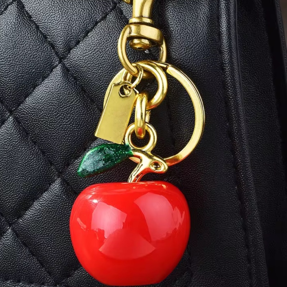 Apple Bag Charm/Key Chain. - Picture 2 of 7